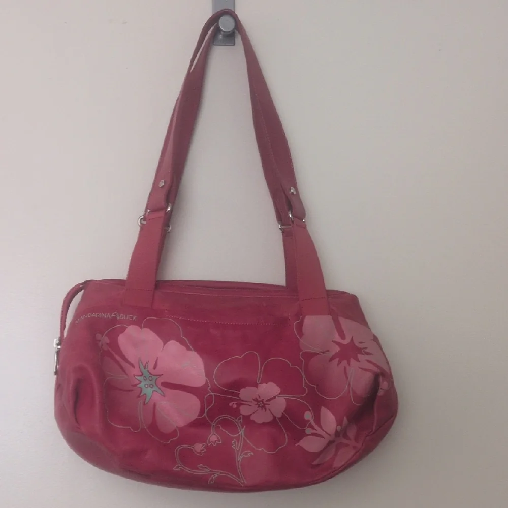 Vintage Italian Designer Mandarina Duck Red Leather Purse - Picture 2 of 11